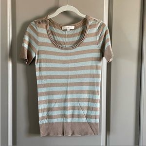 LOFT short sleeve striped knit top. Worn only a few times.